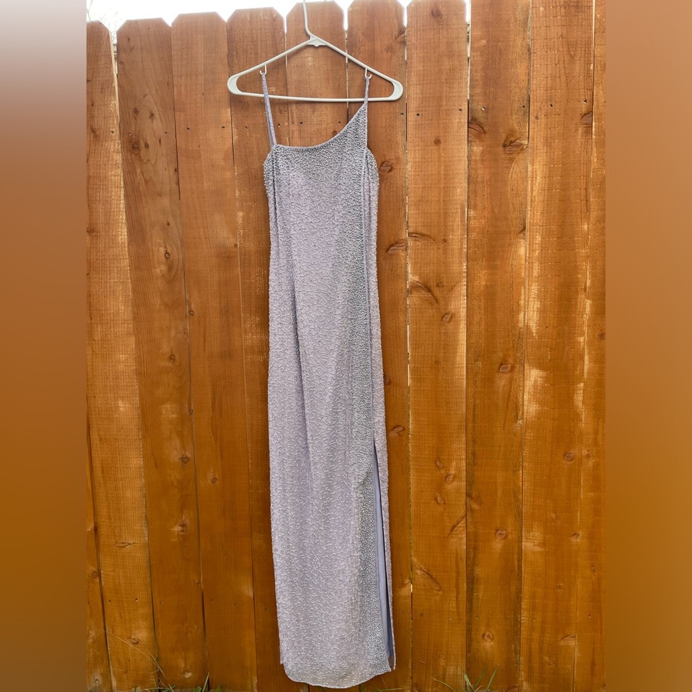 Vintage Cache dead stock with tags one shoulder beaded dress with zipper back